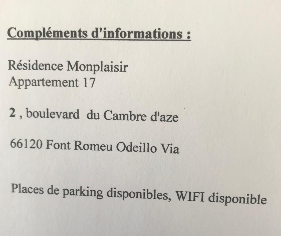 Monplaisir Apartment Font-Romeu-Odeillo-Via Ngoại thất bức ảnh